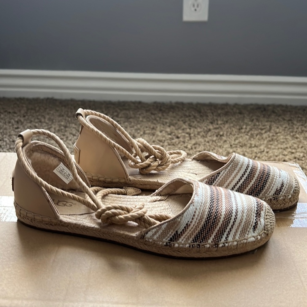 Ugg Espadrille Lace Up Flats